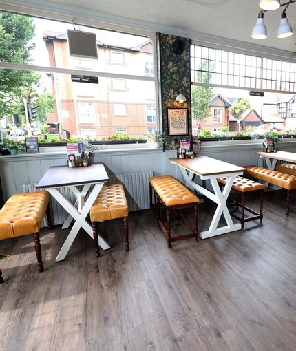 An interior shot of the seating area at The Palmeira in Hove.