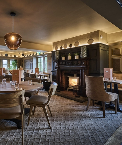 Interior restaurant and seating area 