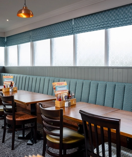 The interior restaurant and seating area at the Dragon.