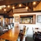 Interior dining area of a pub.