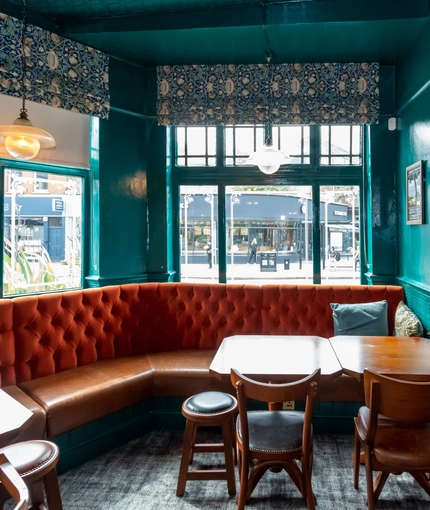 Internal seating area in a pub restaurant