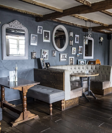 Internal seating area in a pub restaurant