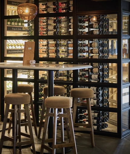 Racks of wine at The Foundry Bell