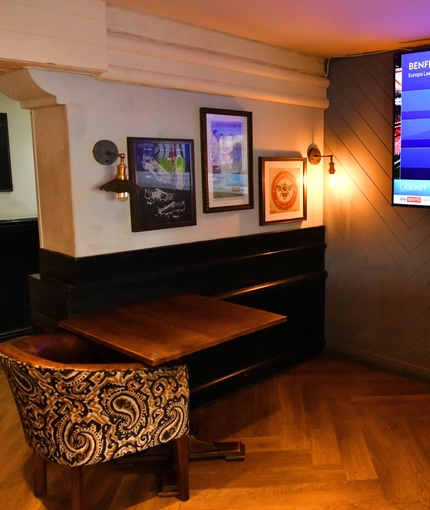 interior seating area of the pub