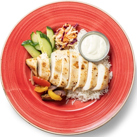 A Packshot showing a Chicken Protein Bowl With Ranch Sauce from the AW26 menu at Hungry Horse venues.