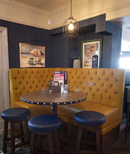 Interior seating and restaurant area