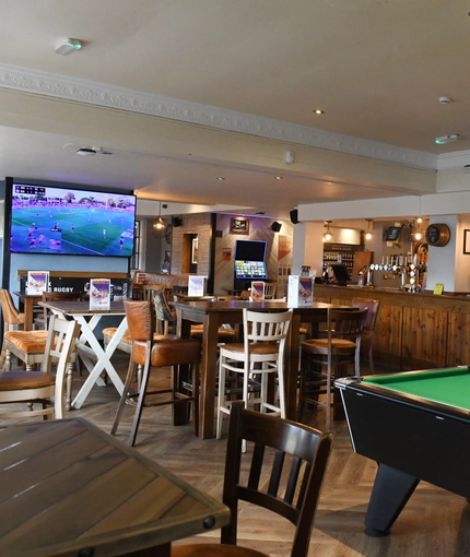 interior restaurant with pub games