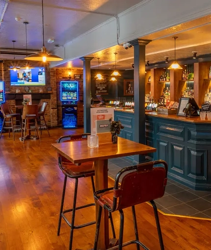 The bar and restaurant areas of the George.