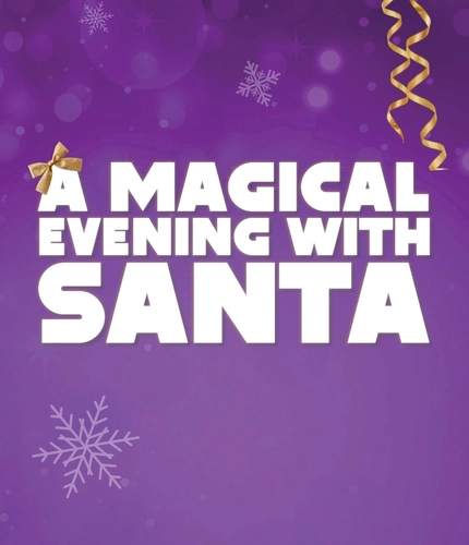 A graphic promoting dine with Santa at Hungry Horse.