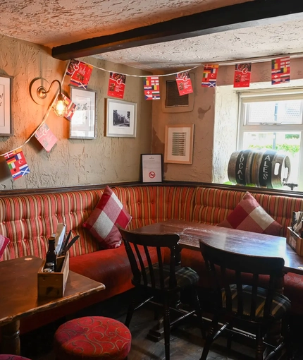 Interior dining area in a pub restaurant