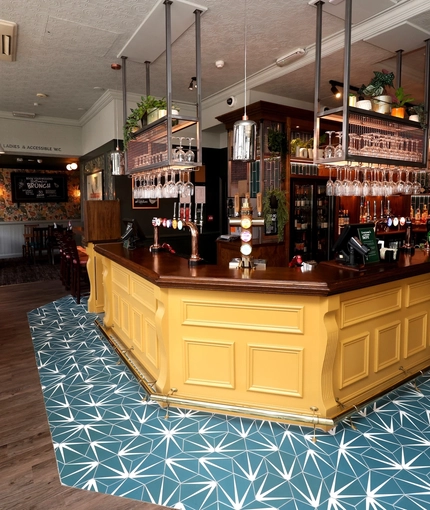An interior shot of the bar area at The Palmeira in Hove.