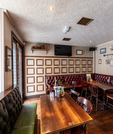Internal seating area in a pub restaurant