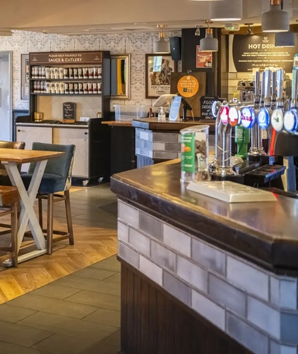 Restaurant and bar area in a pub