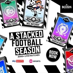A banner promoting a Stacked Football Season with Selected Greene King venues.