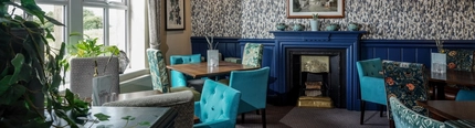 Interior seating area in a pub restaurant