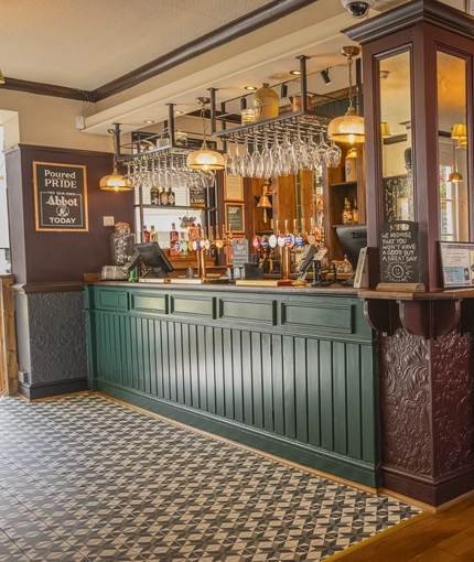The interior bar at The Crown & Horseshoes.