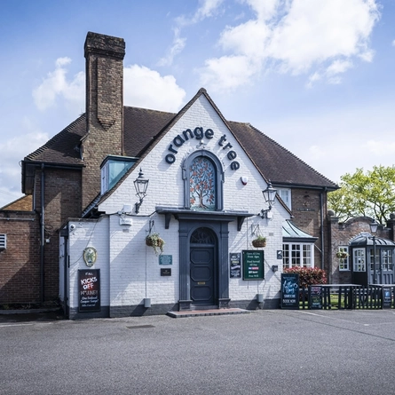 The exterior facade at The Orange Tree.