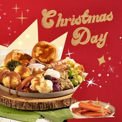 A graphic promoting Christmas Day at Farmhouse Inns.