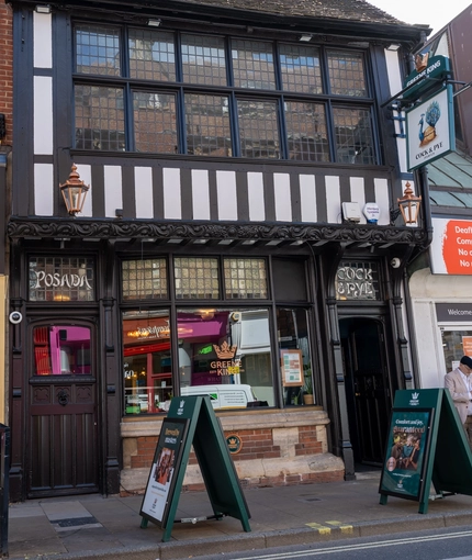 The exterior facade and signage of the Cock & Pye in Ipswich. 