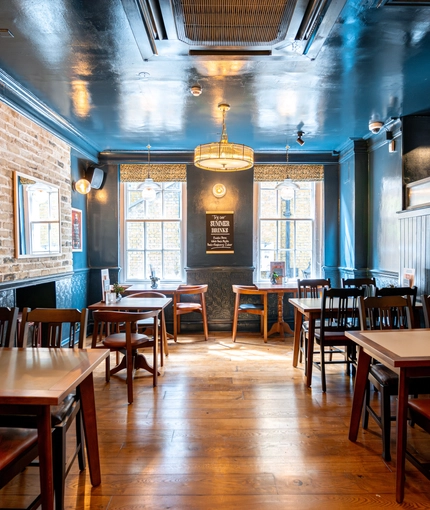 The restaurant area of the Brewmaster.