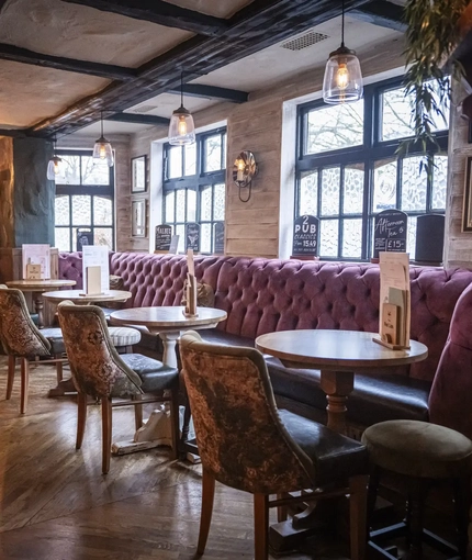 interior seating area of the pub
