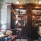 The interior restaurant seating area and decor of the Sherlock Holmes.