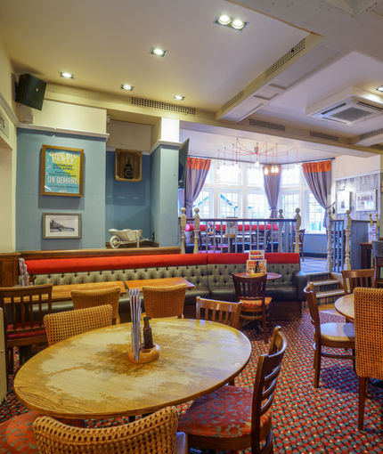 interior of the restaurant with seating area