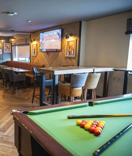 Restaurant and pub games area in a pub