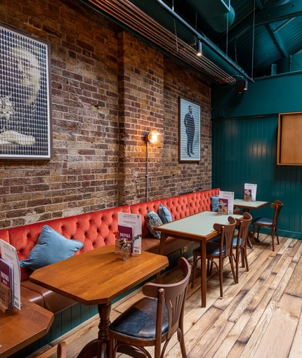 Internal seating area in a pub restaurant
