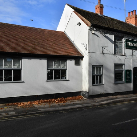 The exterior facade of the White Lion.