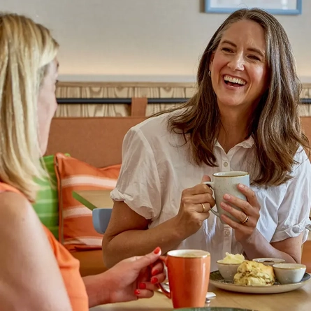 Friends catching up over coffee
