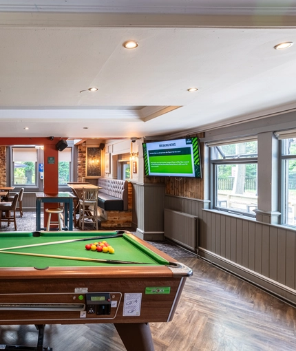interior pool area of the pub