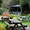 exterior of the venue with a beer garden