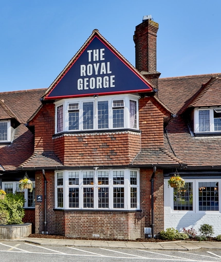 Exterior of the pub with the beer garden