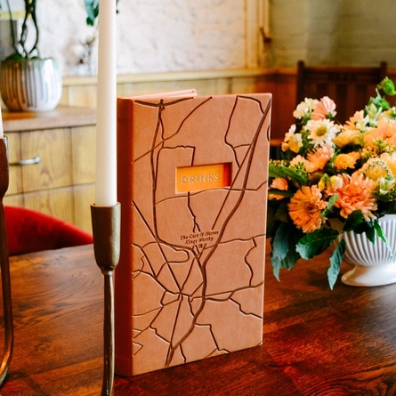 a close up of a pub's drinks menu