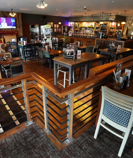 interior of the restaurant with seating area
