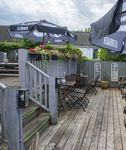 External seating area outside of a pub