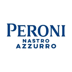 The Peroni Nastro Azzurro logo on a white background.