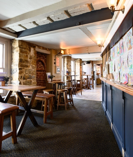 Internal seating area in a pub restaurant