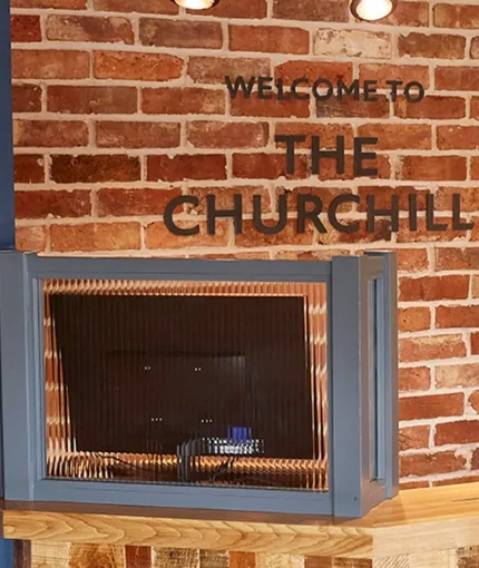 The interior hotel reception area at The Churchill.