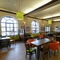 interior of the restaurant with a seating area