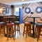 Interior seating area with high stools