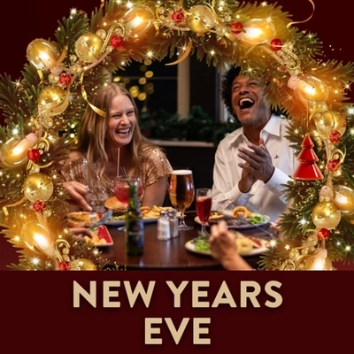 A banner promoting New Years Eve at Hungry Horse venues.