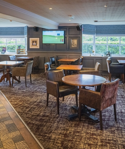interior of the restaurant and seating area