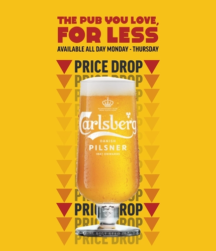 A Carlsberg page header mobile banner promoting NOEDS for selected Hungry Horse Venues.