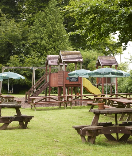 The beer garden at the Hunters Hall Inn.