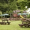 The beer garden at the Hunters Hall Inn.