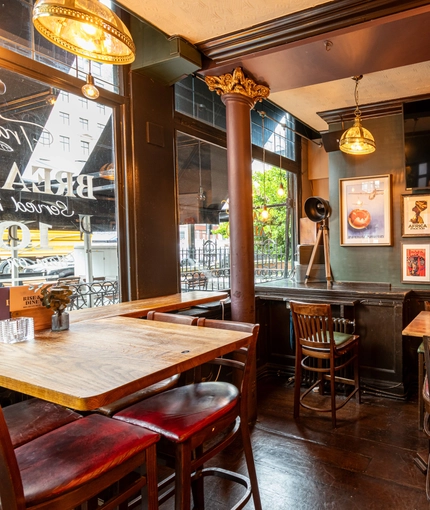 Internal seating area in a pub restaurant