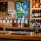 The interior bar area focusing on a pump with several pump clips advertising Strongbow, Strongbow Dark Fruits, San Miguel, Coors, Peroni, Madri, Birra Moretti, Carling, Stella Artois and Guinness all available at the Man of Gwent.  