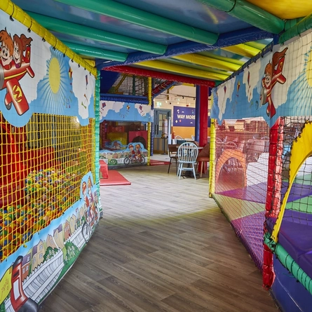 The seating area at Wacky Warehouse at the Sovereigns.
